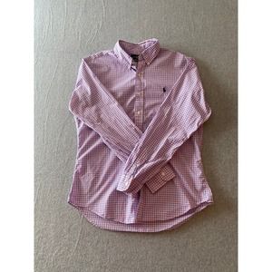 Ralph Lauren Mens Slim Fit Size Large‎ Blue/Pink Plaid Button Down Shirt